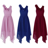 Kid Girl Child Flower Chiffon Tulle Lace Dress Wedding Bridesmaid Formal-TB00855-Veeddydropshipping